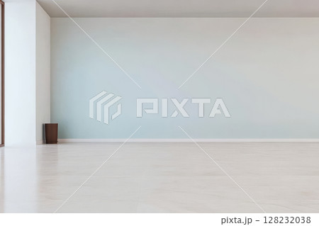 Spacious modern interior with light colors and minimal decor in an open layout 128232038