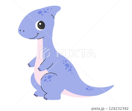 Cute mcltyashny dinosaur on white background. Vector illustration 128232392