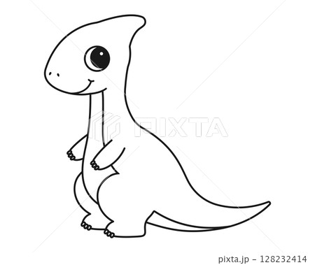 Coloring page with a picture of a cute dinosaur. Coloring book for children and adults 128232414