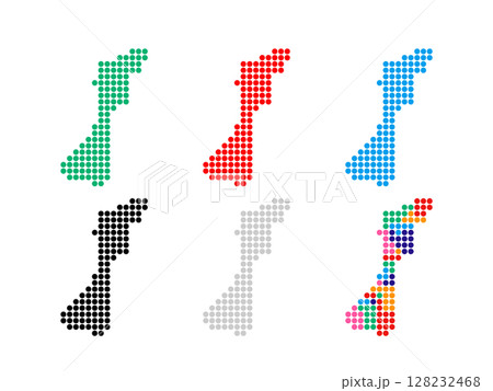 デザイン地図_石川県_丸ドット-01 デザイン地図_石川県_丸ドット-01 128232468