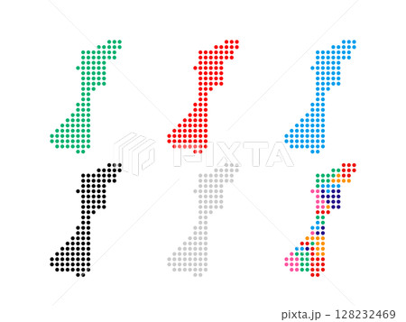 デザイン地図_石川県_丸ドット-02 デザイン地図_石川県_丸ドット-02 128232469