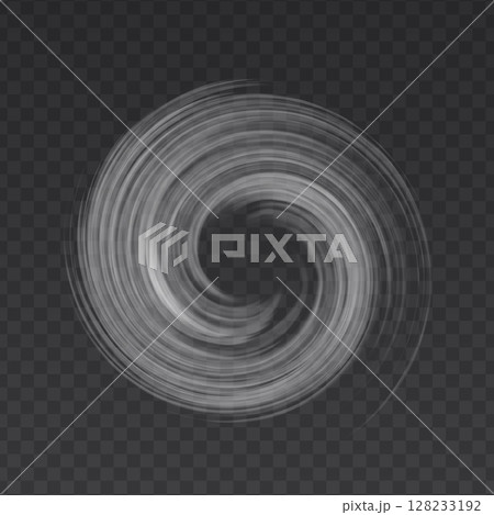 Air whit vortex vector effect isolated on transparent background. Circle wind flow swirl. Air whit vortex vector effect isolated on transparent background. Circle wind flow swirl. 128233192