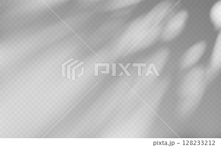 Abstract shadow overlay from tree branch on a transparent background. 128233212