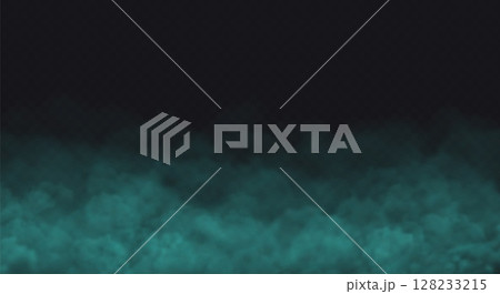 Blue smoke cloud on black transparent background. Fog vector effect. Blue smoke cloud on black transparent background. Fog vector effect. 128233215