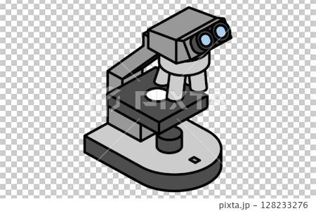 Microscope simple line icon, isometric illustration 128233276
