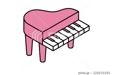 ピアノのシンプルな線画アイコン、アイソメトリックイラスト ピアノのシンプルな線画アイコン、アイソメトリックイラスト 128233283