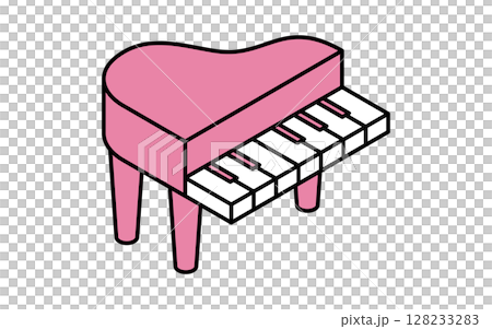 ピアノのシンプルな線画アイコン、アイソメトリックイラスト ピアノのシンプルな線画アイコン、アイソメトリックイラスト 128233283