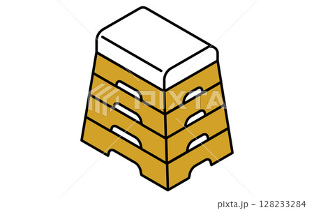 跳び箱のシンプルな線画アイコン、アイソメトリックイラスト 128233284
