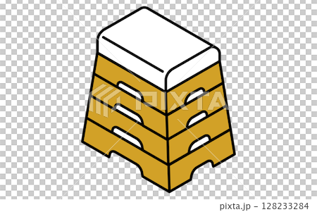 Vaulting horse simple line icon, isometric illustration 128233284