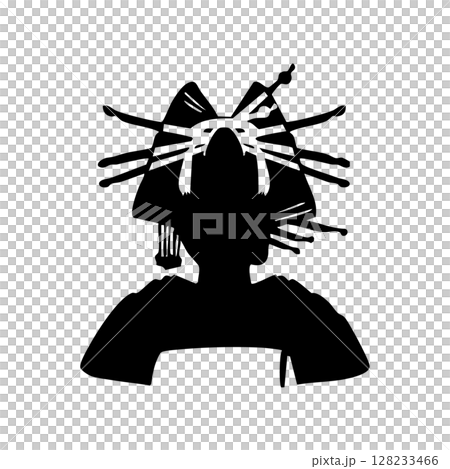 日本江戶時代：妓女的單色圖示插圖 128233466
