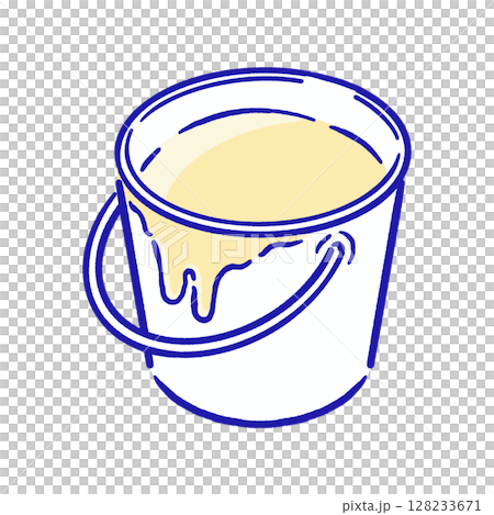 桶中油漆_淡黃色 128233671