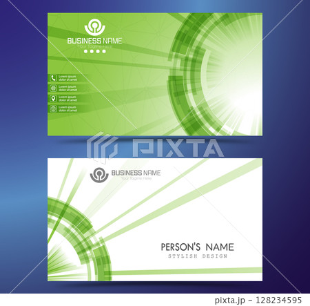 Business card. Double-sided business card design. Corporate and individual corporate style template 128234595