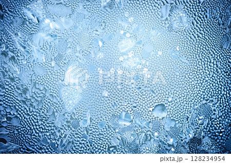 抽象霜・氷テクスチャ：冷たい粒子感と屈折光が織りなす高級背景 128234954
