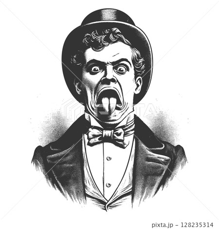 Victorian Man Making Silly Face Tongue Out vector Victorian Man Making Silly Face Tongue Out vector 128235314