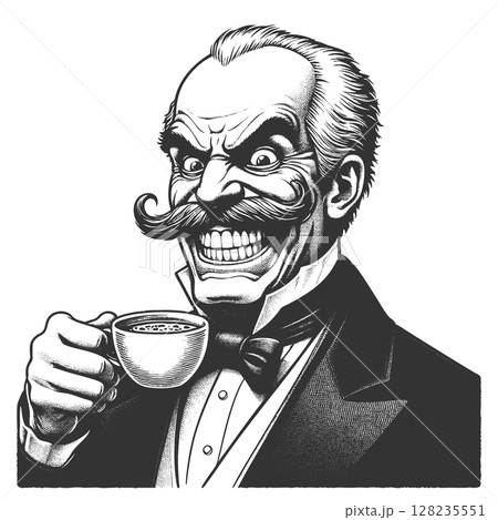 Funny Excited Man Holding Coffee Cup raster Funny Excited Man Holding Coffee Cup raster 128235551