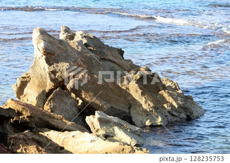 The Mediterranean coast in northern Israel 128235753