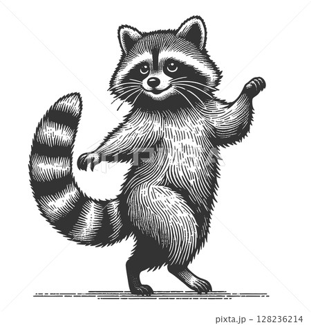 Dancing Raccoon vector illustration 128236214
