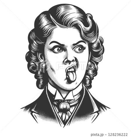 Woman Sticking Out Tongue vector illustration Woman Sticking Out Tongue vector illustration 128236222