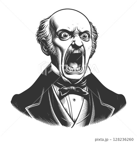 Terrified Screaming Man sketch vector illustration Terrified Screaming Man sketch vector illustration 128236260