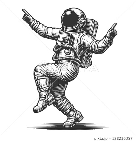 Dancing Astronaut in Space vector illustration Dancing Astronaut in Space vector illustration 128236357