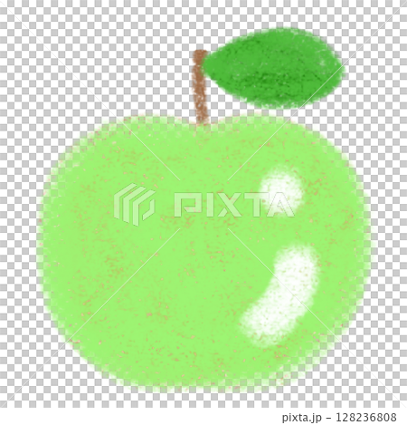 可愛的綠色蘋果手繪插圖 可愛的綠色蘋果手繪插圖 128236808