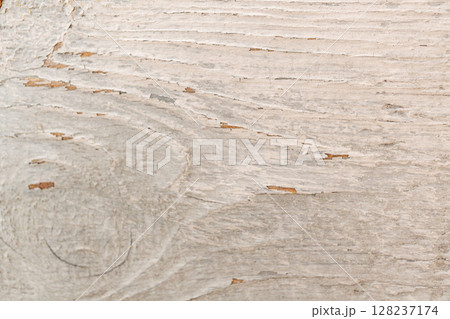 Close-up of weathered wooden surface with natural grain patterns 128237174