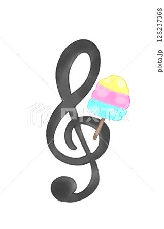 綿あめの付いた音符 128237368