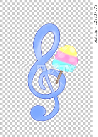 Musical note with cotton candy Musical note with cotton candy 128237375