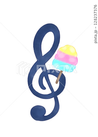 綿あめの付いた音符 綿あめの付いた音符 128237376