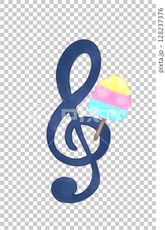 Musical note with cotton candy Musical note with cotton candy 128237376