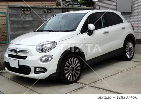 駐車場に停めた車(フィアット・500X) 駐車場に停めた車(フィアット・500X) 128237456