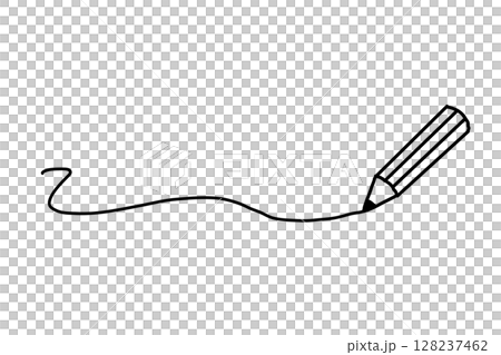 シンプルな手描き風鉛筆のうねうねの線画イラスト 黒 シンプルな手描き風鉛筆のうねうねの線画イラスト 黒 128237462