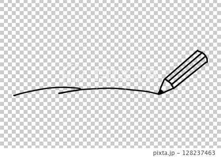 シンプルな手描き風鉛筆の線画イラスト　黒 128237463