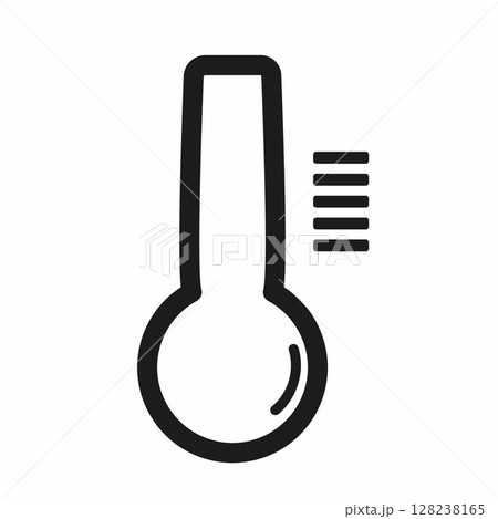 Thermometer icon indicating rising temperature with black lines 128238165
