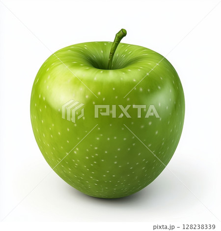Vibrant green apple isolated on transparent or white background 128238339