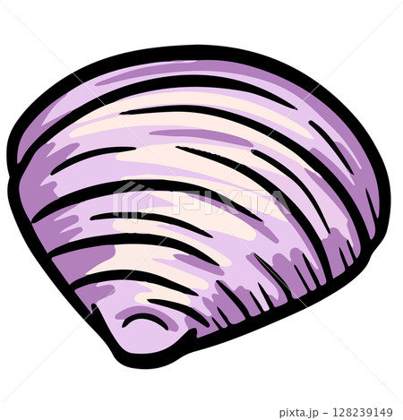 Hand drawn clipart illustration of seashell shell mollusc seaside shellfish  128239149