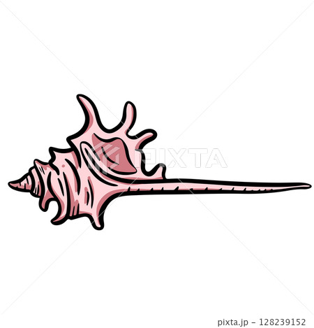 Hand drawn clipart illustration of seashell shell mollusc seaside shellfish Hand drawn clipart illustration of seashell shell mollusc seaside shellfish 128239152