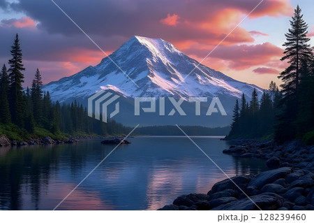 mountains lake in the forest mountains lake in the forest 128239460