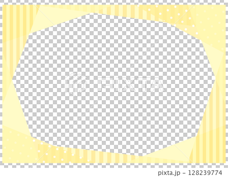 Simple and cute triangular collage-style frame in yellow 128239774