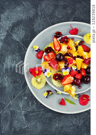 Healthy mixed fruit salad. Healthy mixed fruit salad. 128239818