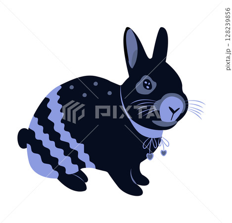 Cute black water rabbit Cute black water rabbit 128239856