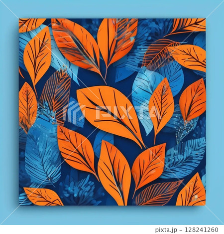 hand drawn set of business cards with leaves 128241260