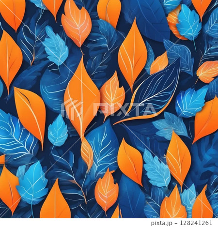 seamless pattern with autumn leaves 128241261
