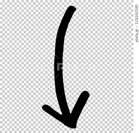 手繪箭頭插圖。黑色向量表示方向指針。 128242580