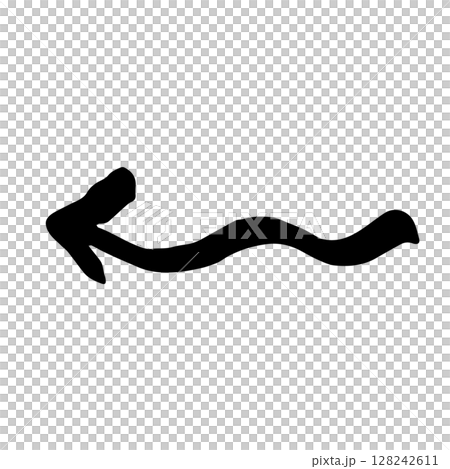 手描きの矢印のイラスト。方向を示すポインターに使える黒色のベクター。 128242611
