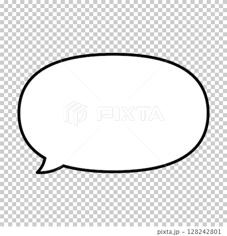 Simple speech bubble illustration, horizontal, oval 128242801