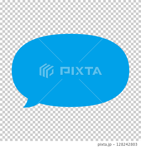 シンプルな吹き出しのイラスト　横長　楕円形 128242803