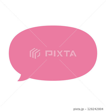 シンプルな吹き出しのイラスト　横長　楕円形 128242804