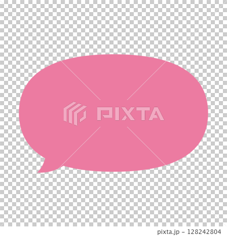 シンプルな吹き出しのイラスト　横長　楕円形 128242804