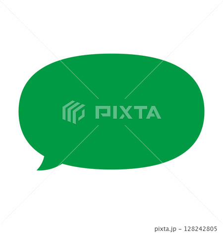 シンプルな吹き出しのイラスト　横長　楕円形 128242805